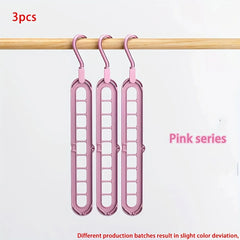 3pcs, Plastic 9/1 Foldable Hangers