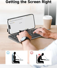 Rechargeable Bluetooth Keyboard for Laptop iPad Phone Mini Portable Folding Keyboard