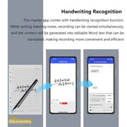 Digital Handwriting Note Book Smart Sync Pen Diary , AI ,Voice Drawing Bluetooth Writing Pads Playback