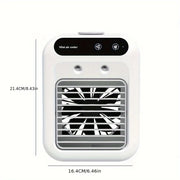 USB Rechargeable Mini Air Conditioner Fan, Cooling Device with Lithium Battery for Home Office Dorm Use