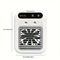 USB Rechargeable Mini Air Conditioner Fan, Cooling Device with Lithium Battery for Home Office Dorm Use