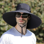 Men’s Solar Fan Sun Hat – Wide Brim UPF 50+ Protection | Dual Power (USB + Solar) | Adjustable Outdoor Hat for Beach, Hiking & Fishing