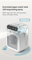 USB Rechargeable Mini Air Conditioner Fan, Cooling Device with Lithium Battery for Home Office Dorm Use