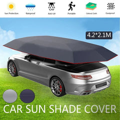 4.2x2.1m Car Summer Sunshade Umbrella Fully Automatic, Remote Control Portable Canopy Cover