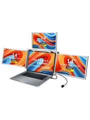 14 inches Laptop Expansion Screen 1080P FHD with 1 Cable for 3 Displays for 13.6-17.3 inch Laptop