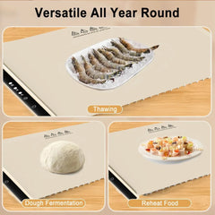 Food Warming Mat - Fast Heating Silicone Electric Warming Tray with 4 Level Temperature, Raised Feet Protects Table, Roll Up Buffet Hot Plates Heat Pad, Portable Food Warmer for Parties Home Travel