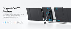 Dopesplay Triple Dual Laptop Screen Extender FHD 1200P 14.1 inch ,For Windows Mac Android Laptops 14-17.3inch