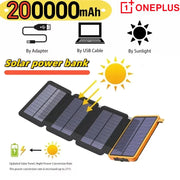 OnePlus 200000mAh Sun Powerbank, Folding Solar Panel USB, Camping Waterproof
