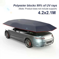 4.2x2.1m Car Summer Sunshade Umbrella Fully Automatic, Remote Control Portable Canopy Cover