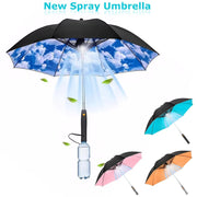 3in1 Fan  Umbrella , Summer Cooling Sun Block, With Fan Mist Spray Battery Supply