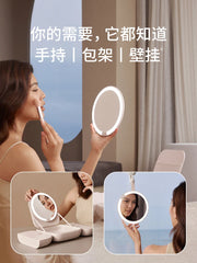 Women's Handheld Makeup Bag Makeup Mirror  LED