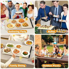 Food Warming Mat - Fast Heating Silicone Electric Warming Tray with 4 Level Temperature, Raised Feet Protects Table, Roll Up Buffet Hot Plates Heat Pad, Portable Food Warmer for Parties Home Travel